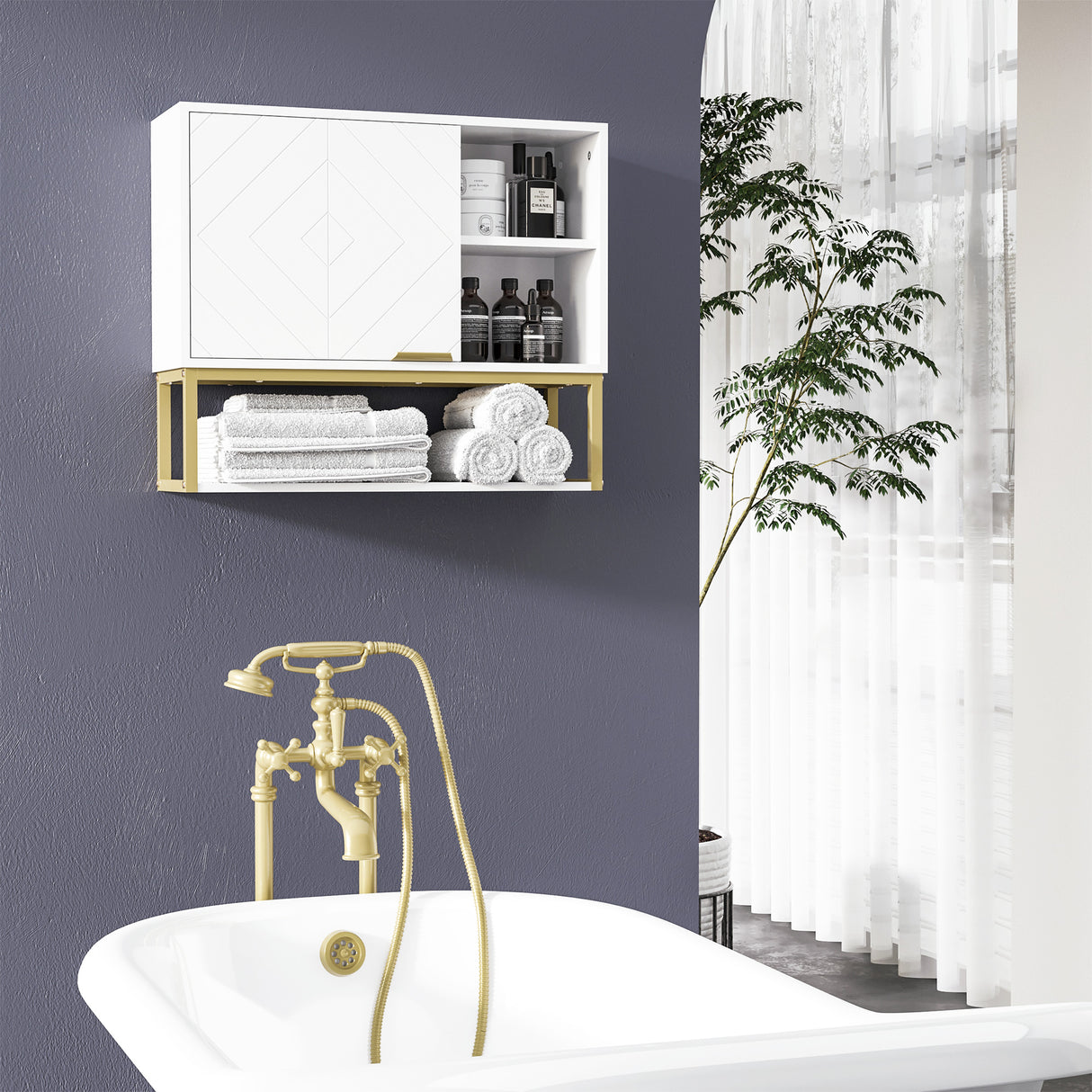 immagine-7-easycomfort-easycomfort-armadietto-bagno-a-2-livelli-montaggio-a-parete-con-ripiani-aperti-in-mdf-bianco-60x20x51-cm