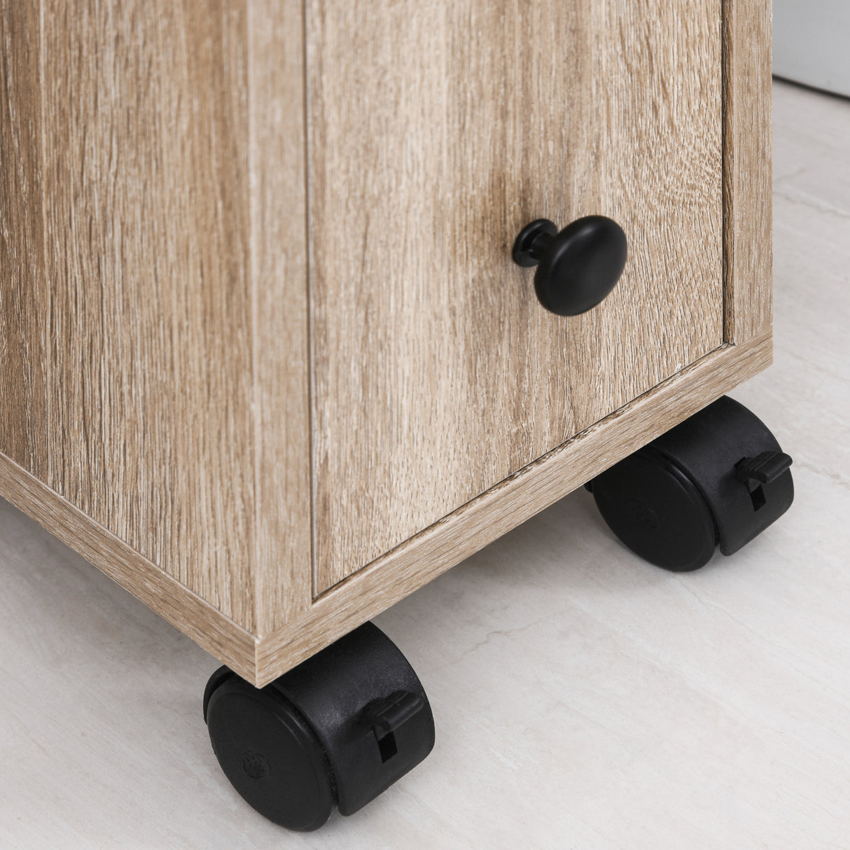 easycomfort easycomfort armadietto da bagno a colonna mobile bagno con 4 ruote 1 cassetto 1 armadietto con anta 2 armadietti aperti color rovere 18x30x68 5 cm ean 8054111841085