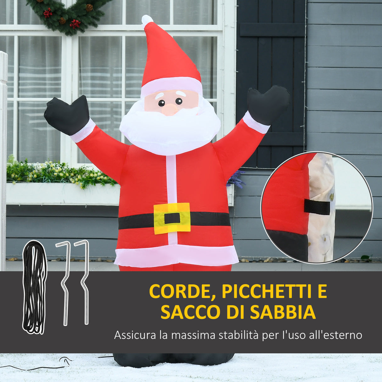 easycomfort easycomfort babbo natale gonfiabile luminoso luci led decorazione natalizia altezza 1 2m