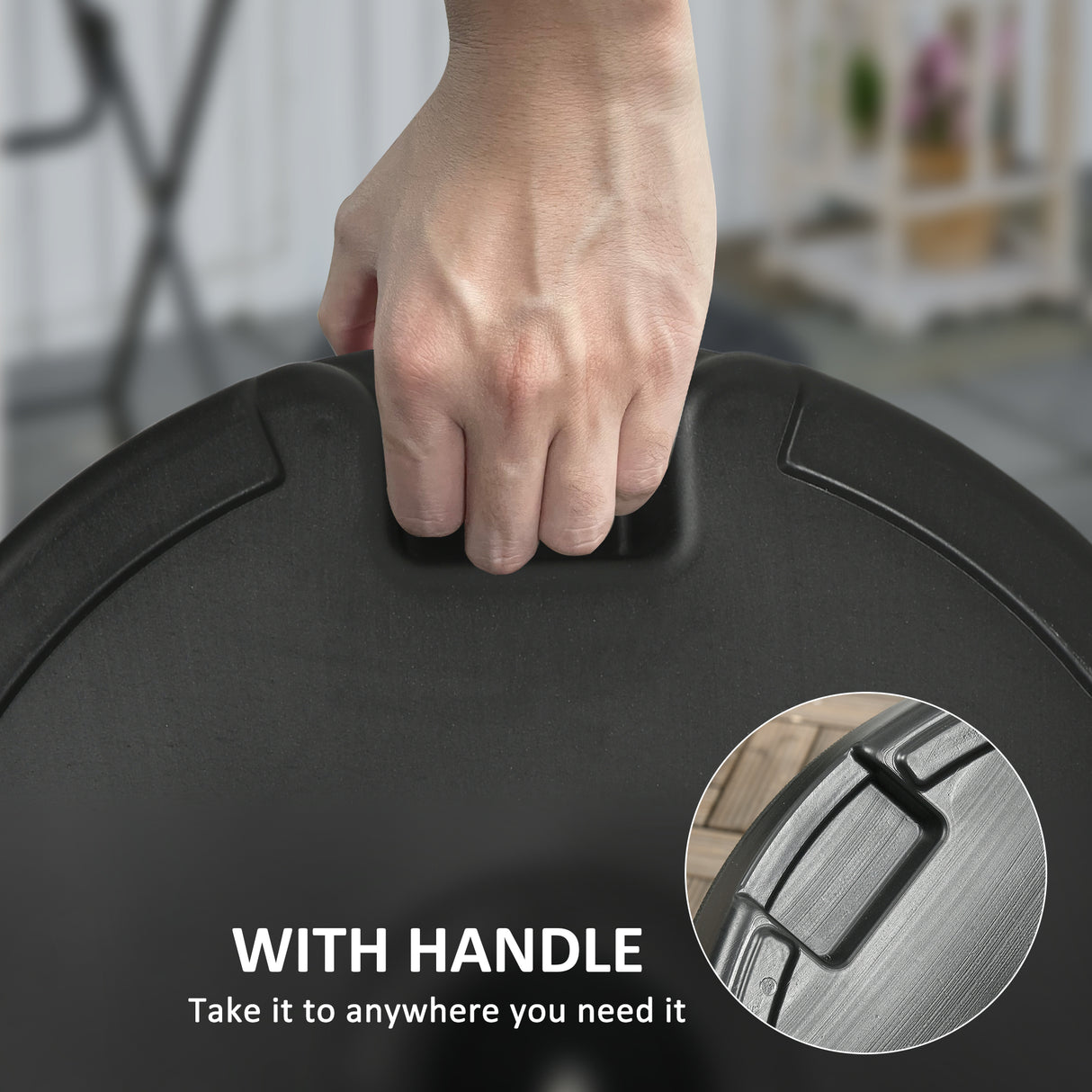 easycomfort easycomfort base per ombrellone da giardino di diametro 38 48 mm con riempimento laterale 48 5x36 cm