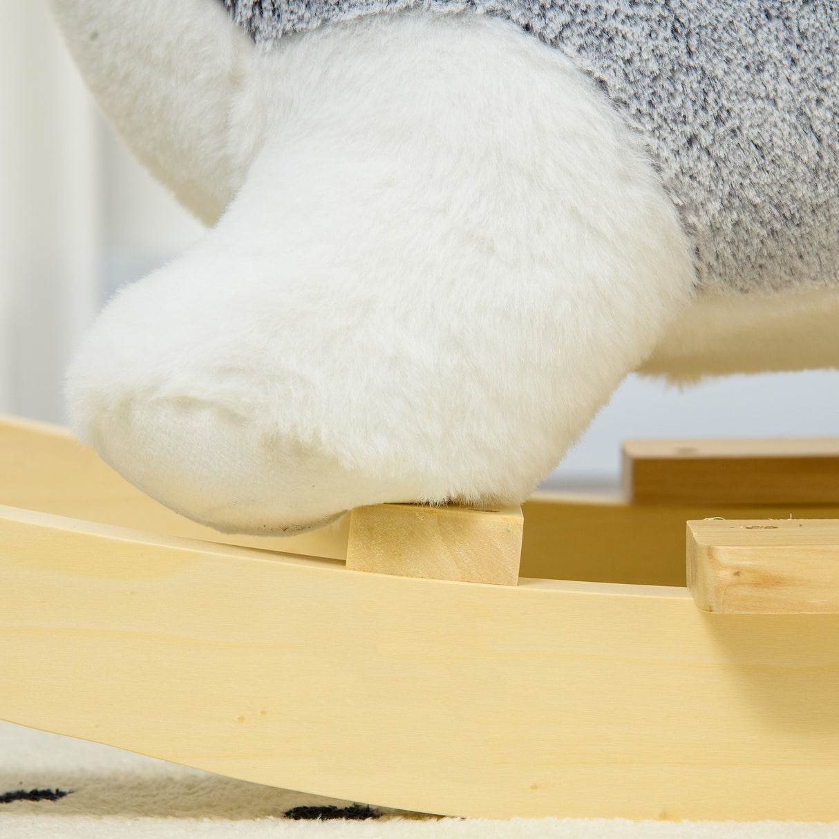 easycomfort easycomfort cavallo a dondolo a forma di cane husky per bambini da 18 36 mesi 60x33x50cm grigio