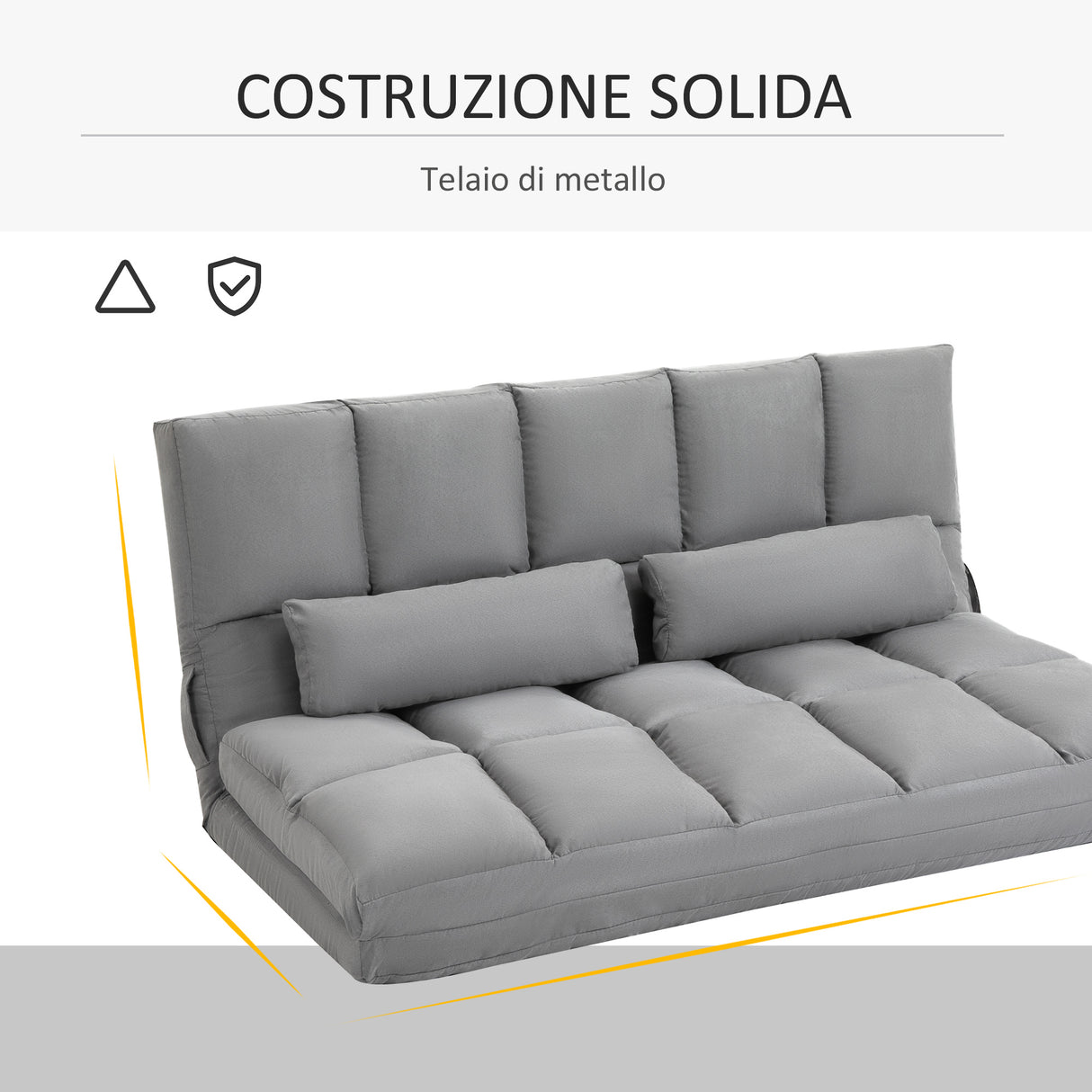 easycomfort easycomfort divano da terra pieghevole a lettino schienale reclinabile su 7 livelli e cuscini divano moderno per tv giochi lettura yoga ufficio 130x73x60 cm grigio chiaro ean 8055776914688