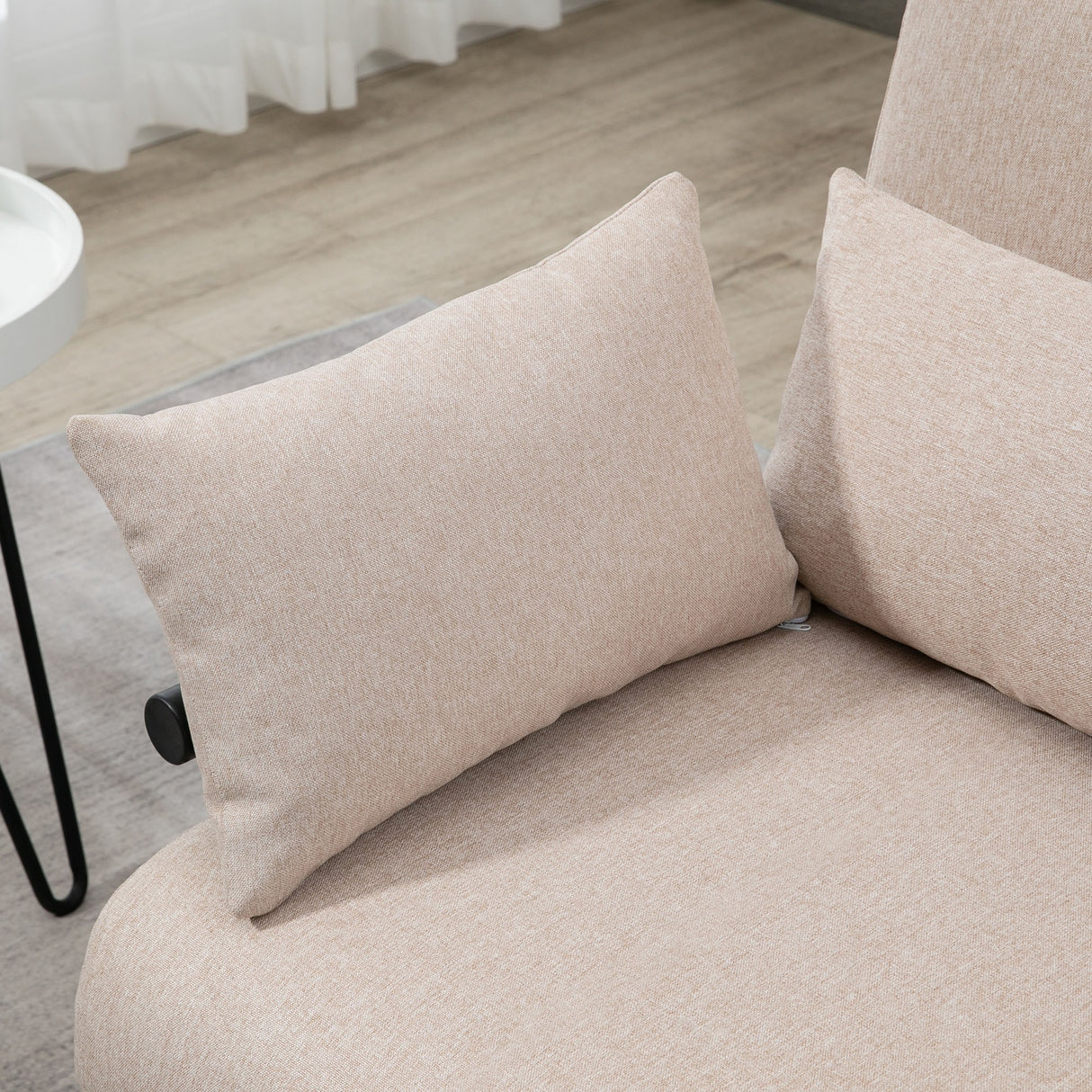 easycomfort easycomfort divano letto 2 posti 3 in 1 convertibile in poltrona reclinabile e 4 cuscini 102x82x81 cm beige ean 8055776914848