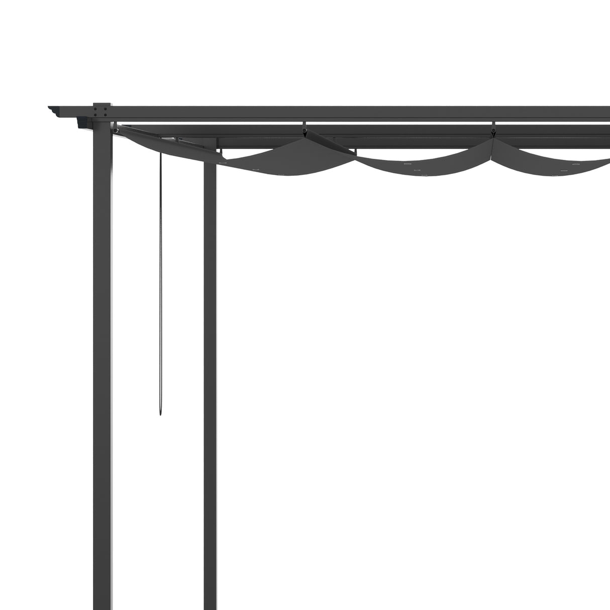 easycomfort easycomfort gazebo pergola 4x3m in acciaio e poliestere con tettuccio scorrevole grigio