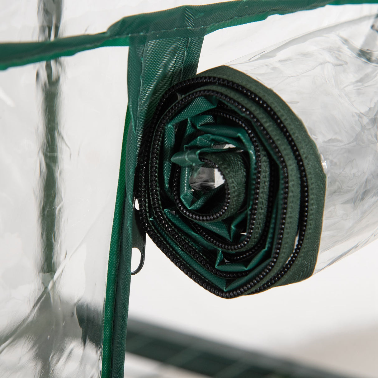 easycomfort easycomfort mini serra con copertura in plastica telaio in acciaio con 3 ripiani 69x49x125cm trasparente