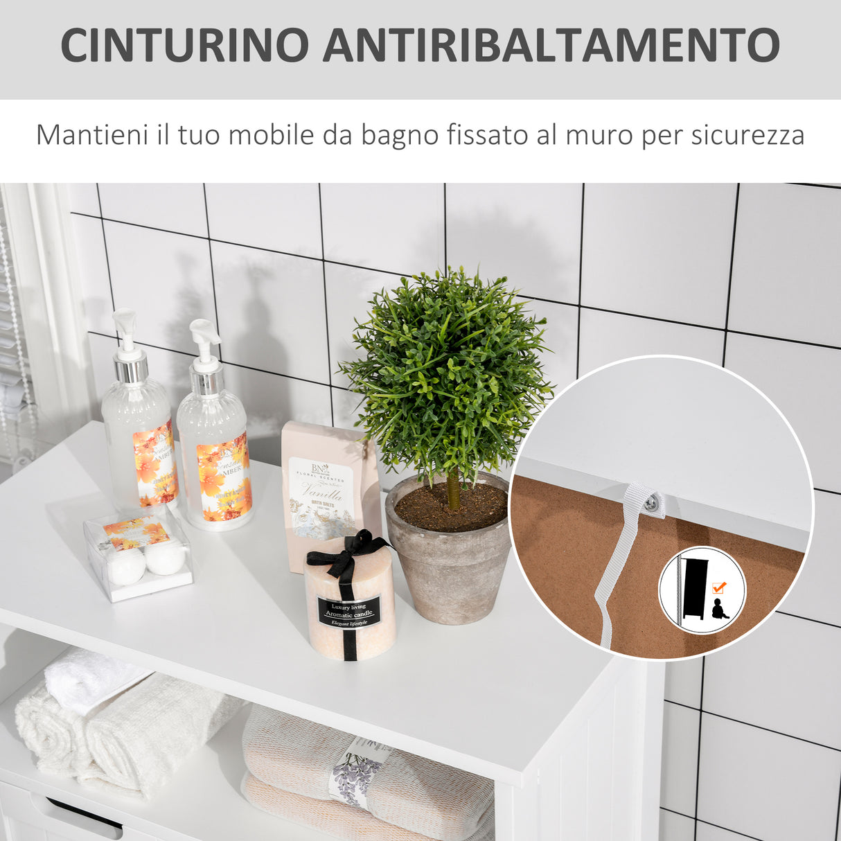 easycomfort easycomfort mobile bagno multiuso salvaspazio armadietto da bagno con armadietto 2 ante mensola e 2 cassetti regolabili 60x30x108 8cm bianco ean 8054144131023