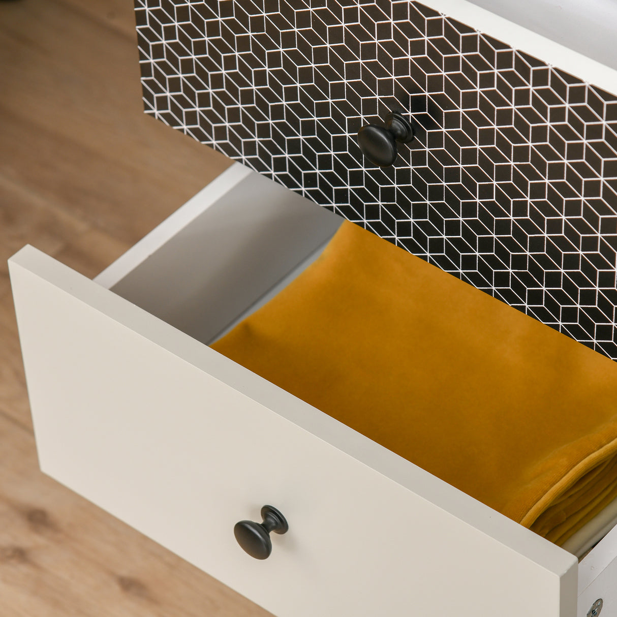 easycomfort easycomfort mobile cassettiera 5 cassetti fantasia geometrica arredamento moderno camera e ingresso 40x40x111 5cm nero grigio