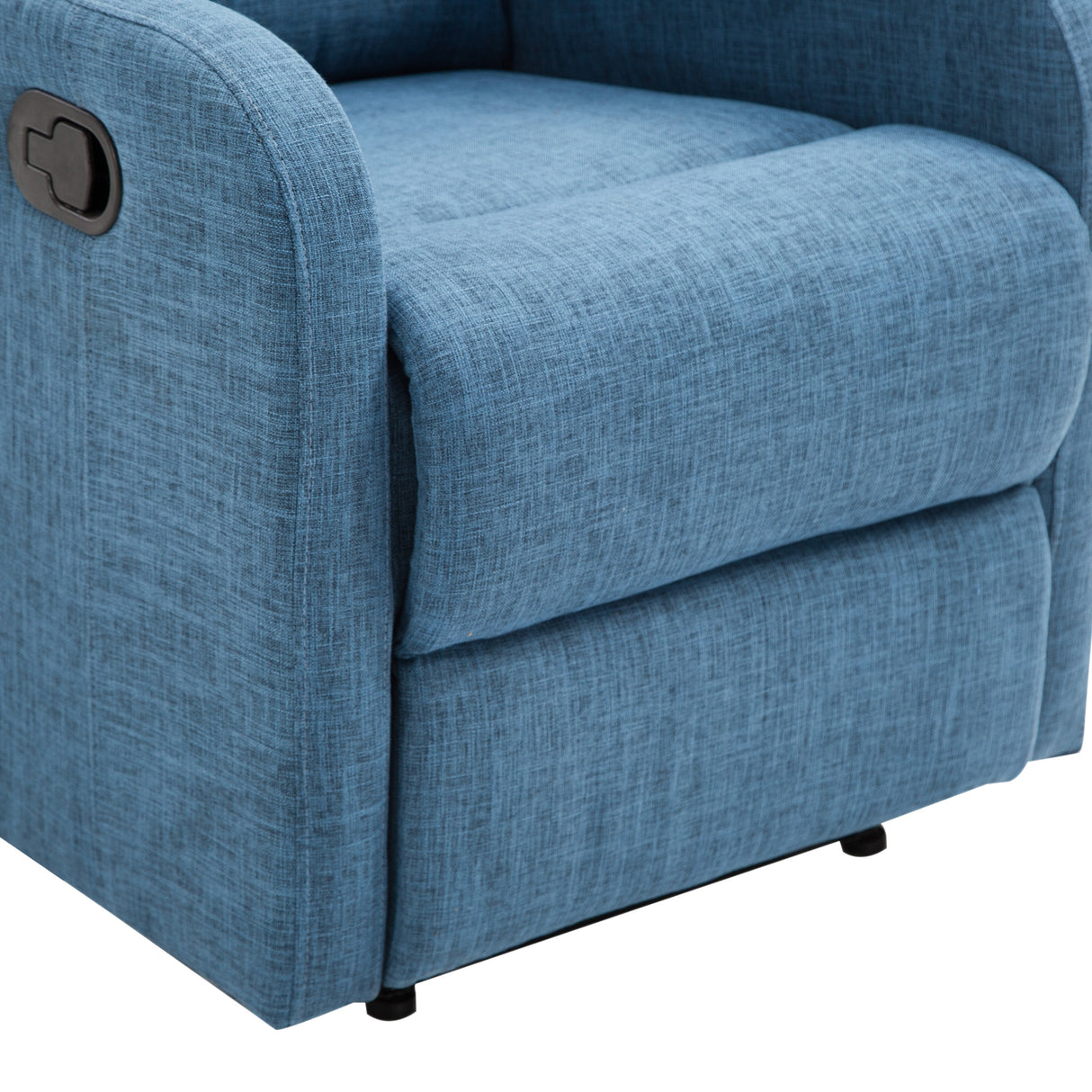 easycomfort easycomfort poltrona relax reclinabile manuale con poggiapiedi portata 125kg tessuto di lino 67 83 107cm blu ean 8055776912165