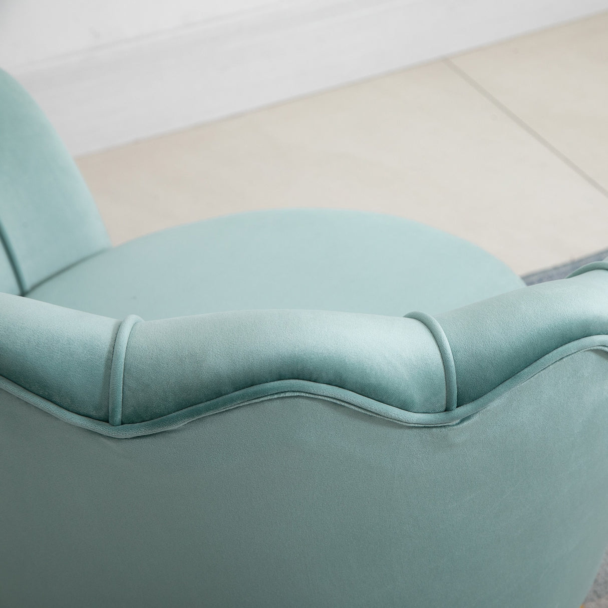 easycomfort easycomfort poltroncina vintage di design in velluto blu poltroncina da camera con schienale alto 76x67x74cm verde