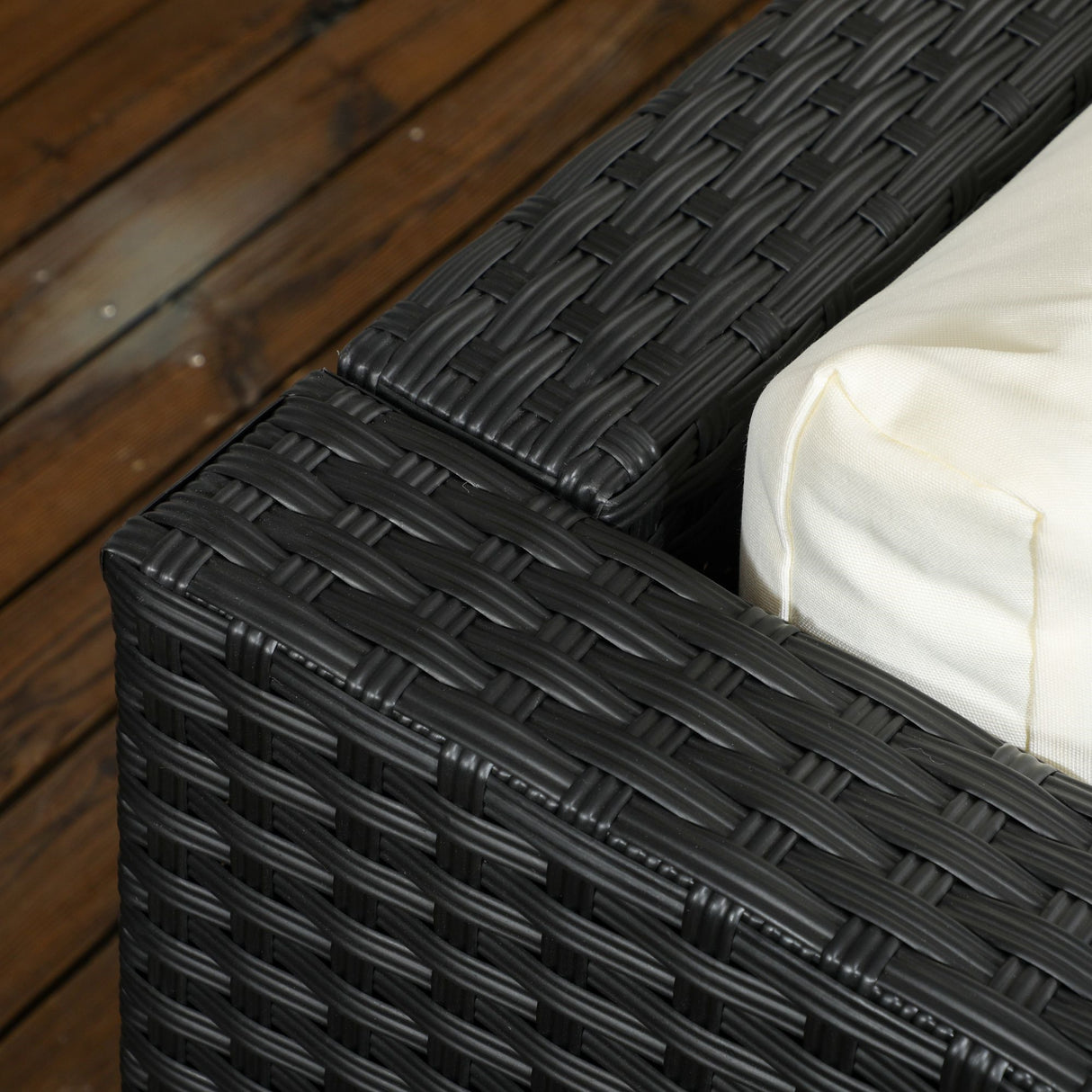 easycomfort easycomfort salotto da giardino con 2 poltrone e 2 poggiapiedi in rattan pe tavolino in vetro nero