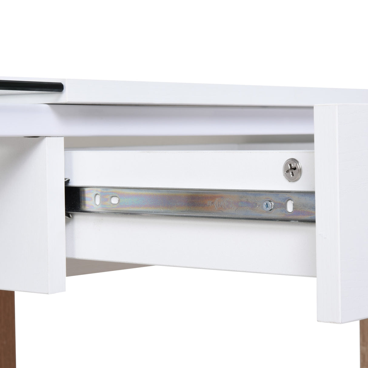 easycomfort easycomfort scrivania moderna di design in legno e vetro temperato con cassetto bianca e color legno per ufficio 120x60x75cm ean 8054144130002