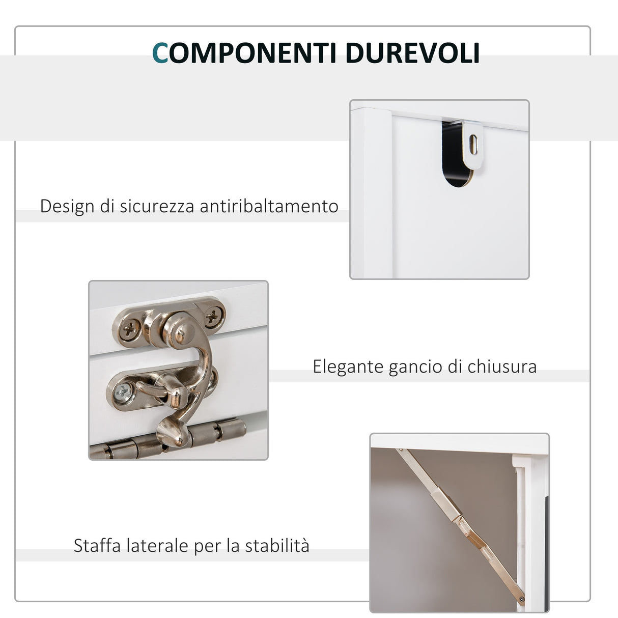 easycomfort easycomfort scrivania pc pieghevole con libreria a 9 ripiani in legno e metallo 98x51x153 cm bianco ean 8054111849425