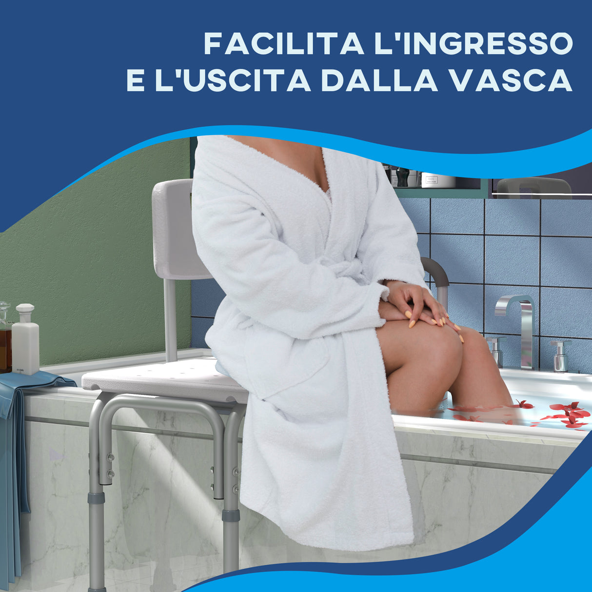 easycomfort easycomfort sedia da doccia con altezza regolabile su 6 livelli piedini e bracciolo antiscivolo ampia seduta 68 5x40 5cm ean 8054111846165