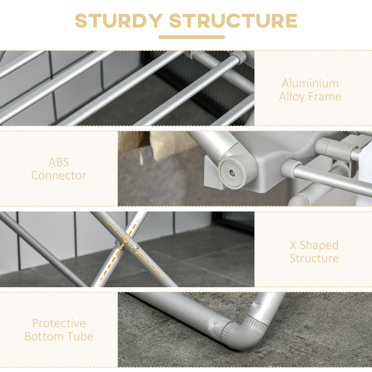 easycomfort easycomfort stendino elettrico riscaldato con ali pieghevole salvaspazio in lega di alluminio 144x53x91cm argento