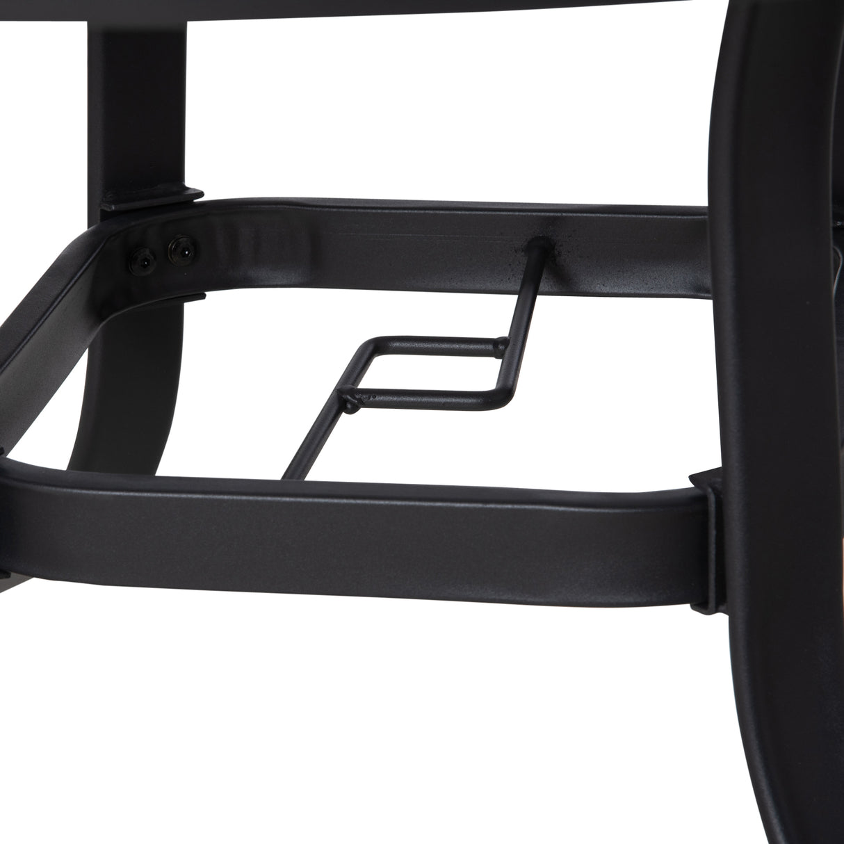 easycomfort easycomfort tavolo da giardino rotondo con foro per ombrellone in acciaio e vetro 106 5x71cm nero