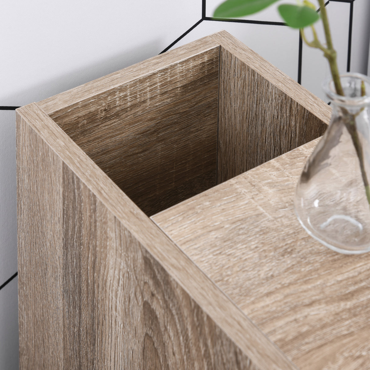 easycomfort easycomfort armadietto da bagno a colonna mobile bagno con 4 ruote 1 cassetto 1 armadietto con anta 2 armadietti aperti color rovere 18x30x68 5 cm ean 8054111841085