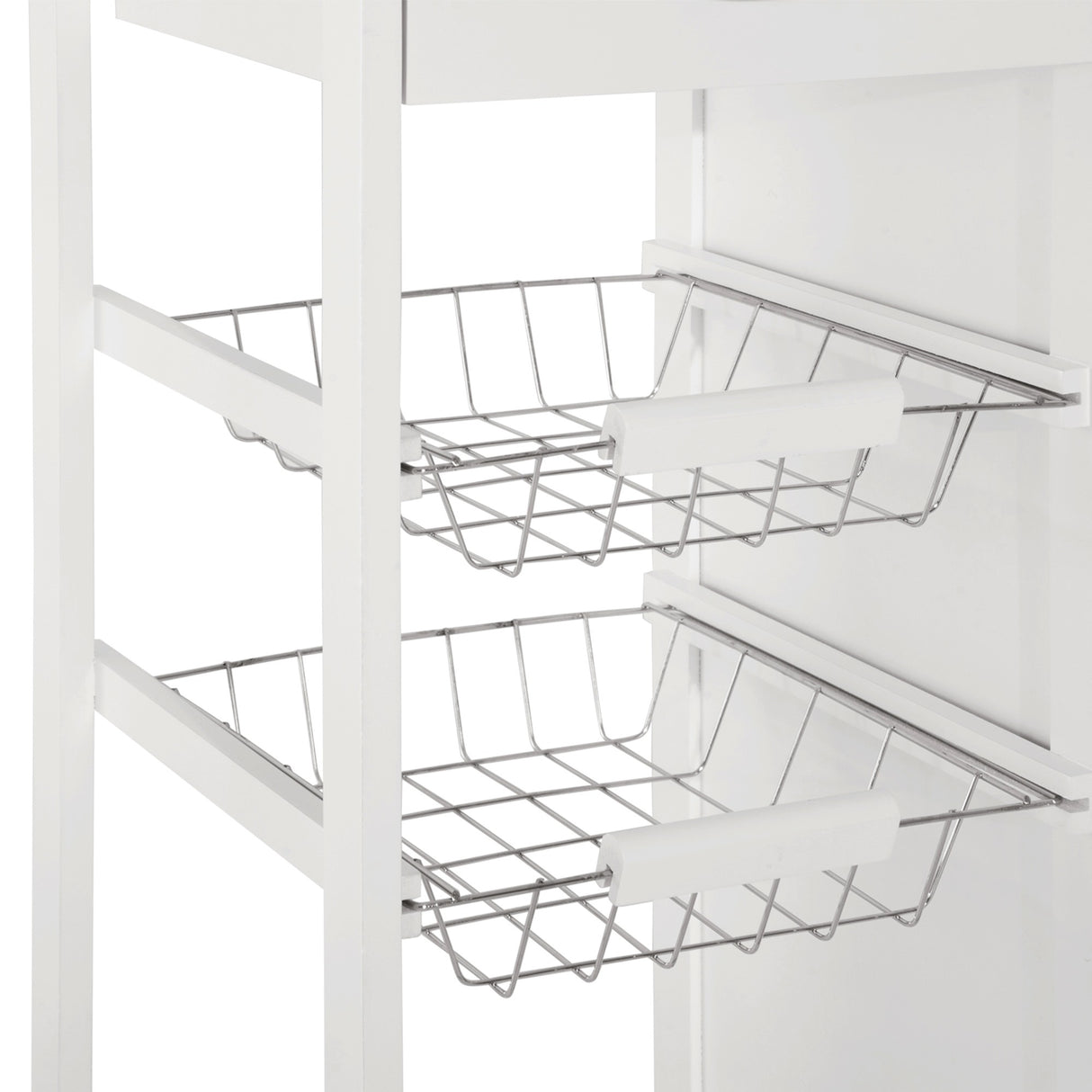 easycomfort easycomfort carrello da cucina con ruote cassetti e 2 cesti mobile da cucina salvaspazio in legno di pino bianco 70 x 37 x 85cm ean 8054144137285