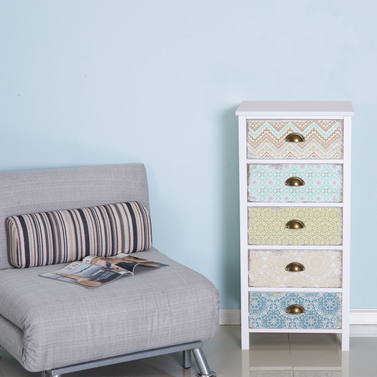 easycomfort easycomfort cassettiera mobiletto vintage con 5 cassetti stile shabby bagno ingresso camera 46 34 97 5cm bianco