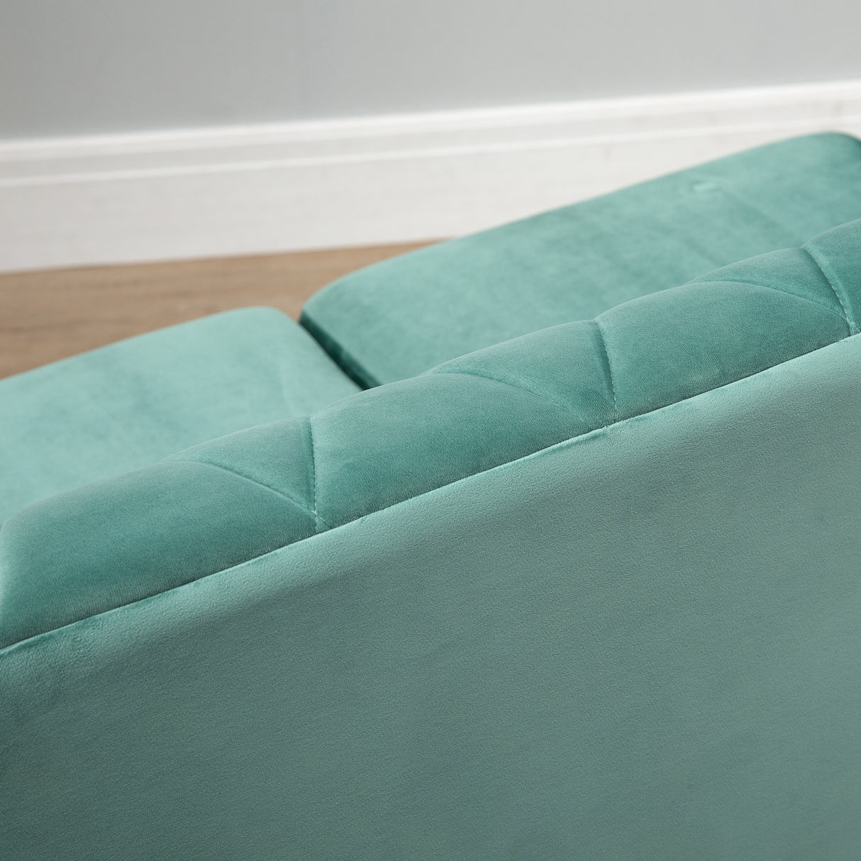 easycomfort easycomfort divano 2 posti in legno e velluto verde spessa imbottitura divano per 2 persone design vintage retro 148 x 72 x 76cm ean 8055776916224