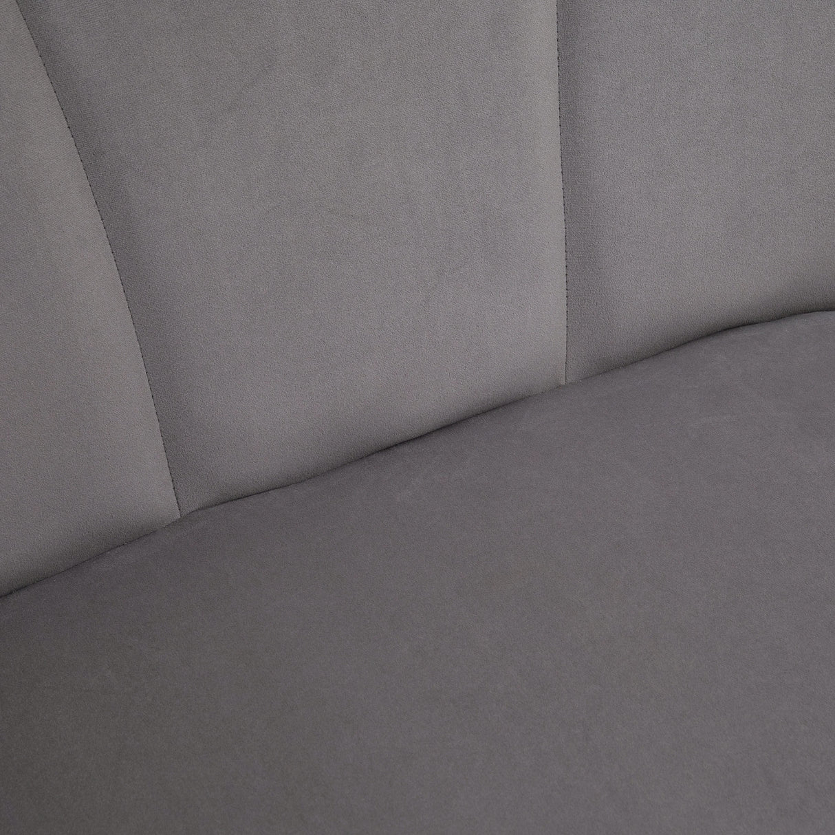 easycomfort easycomfort divano 2 posti in velluto con gambe in metallo e schienale a conchiglia 132x66x80cm grigio