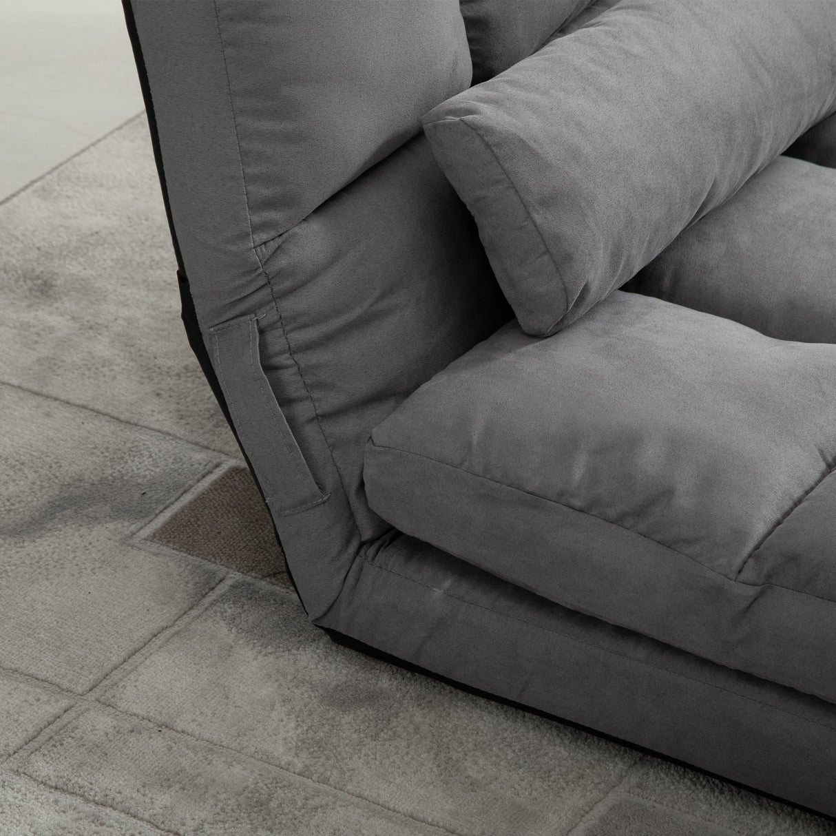 easycomfort easycomfort divano da terra pieghevole a lettino schienale reclinabile su 7 livelli e cuscini divano moderno per tv giochi lettura yoga ufficio 130x73x60 cm grigio chiaro ean 8055776914688