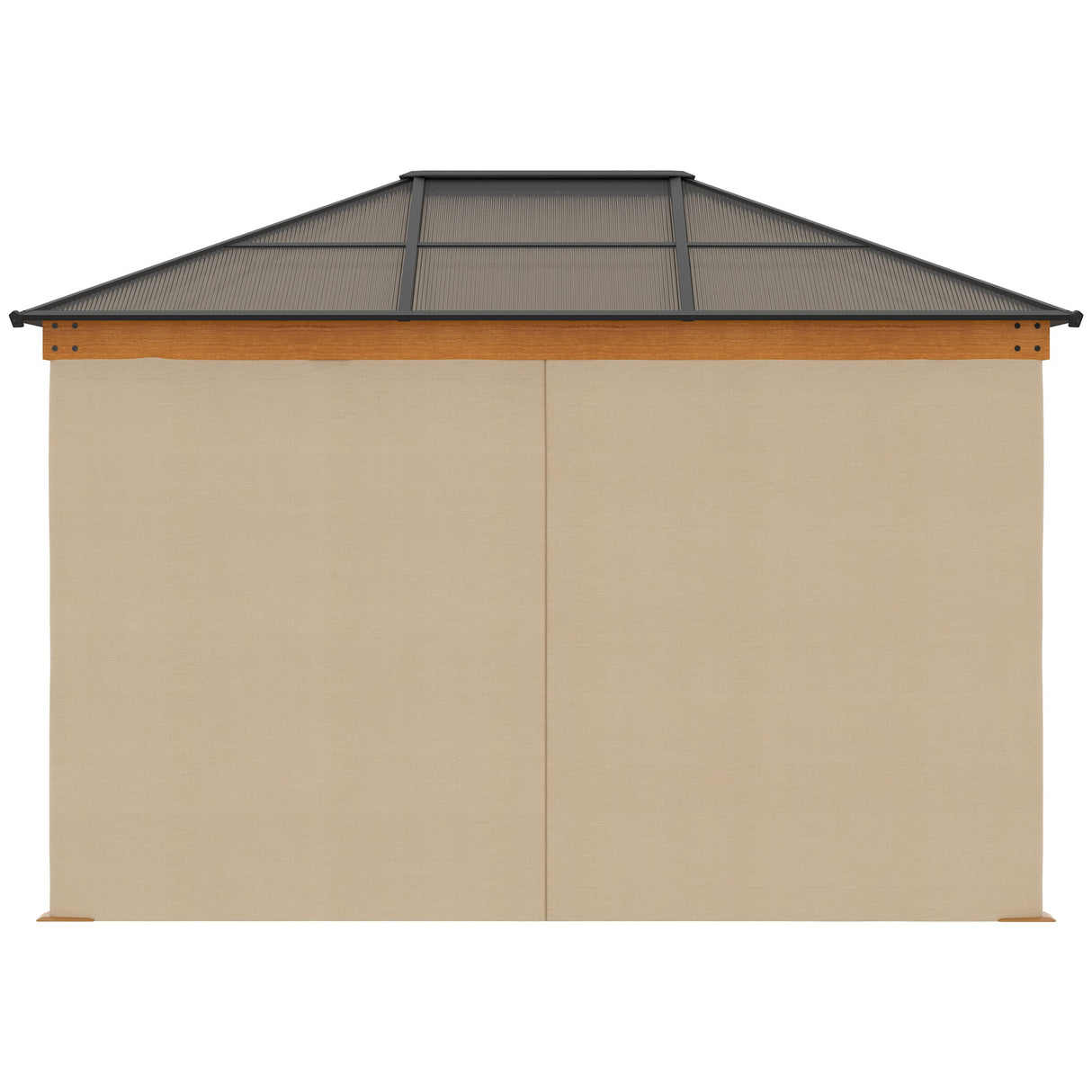 easycomfort easycomfort gazebo da giardino in acciaio alluminio e poliestere con tetto in policarbonato e zanzariere 2 94x3 60x2 67 m