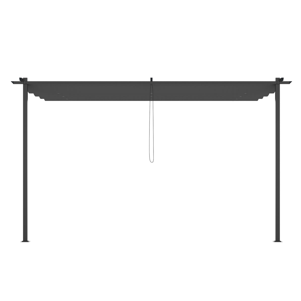 easycomfort easycomfort gazebo pergola 4x3m in acciaio e poliestere con tettuccio scorrevole grigio