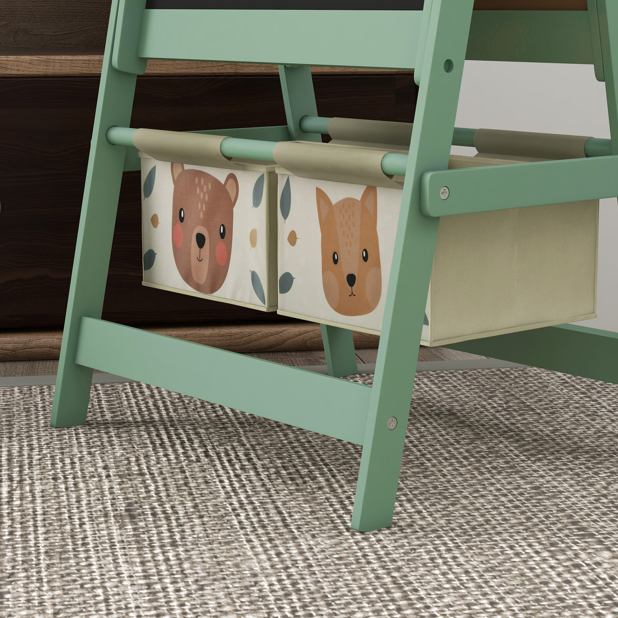 easycomfort easycomfort lavagna per bambini con cavalletto 3 in 1 e 2 contenitori eta 3 8 anni 54x46 5x93cm verde