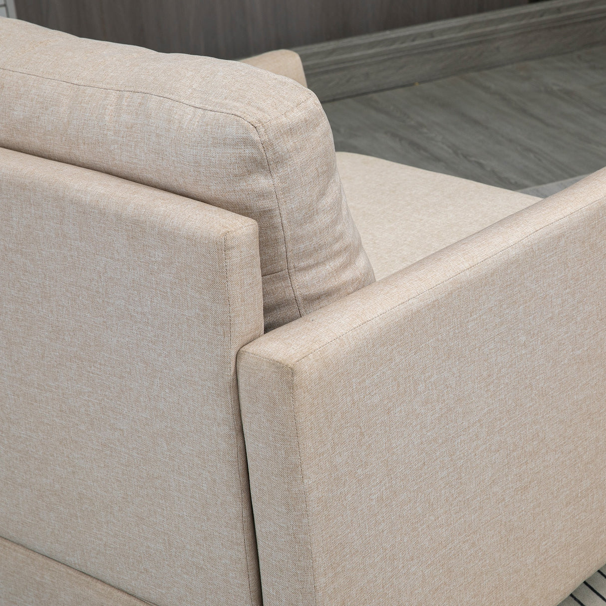 easycomfort easycomfort poltrona moderna in tessuto traspirante effetto lino con tasca interna 80x85x88 cm beige
