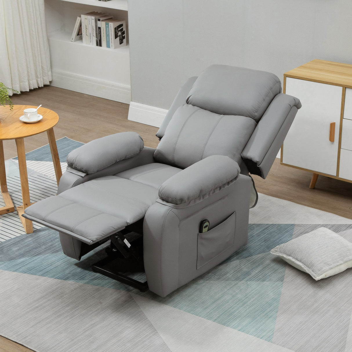easycomfort easycomfort poltrona relax elettrica e alzapersona reclinabile fino 160 con telecomando in similpelle grigio