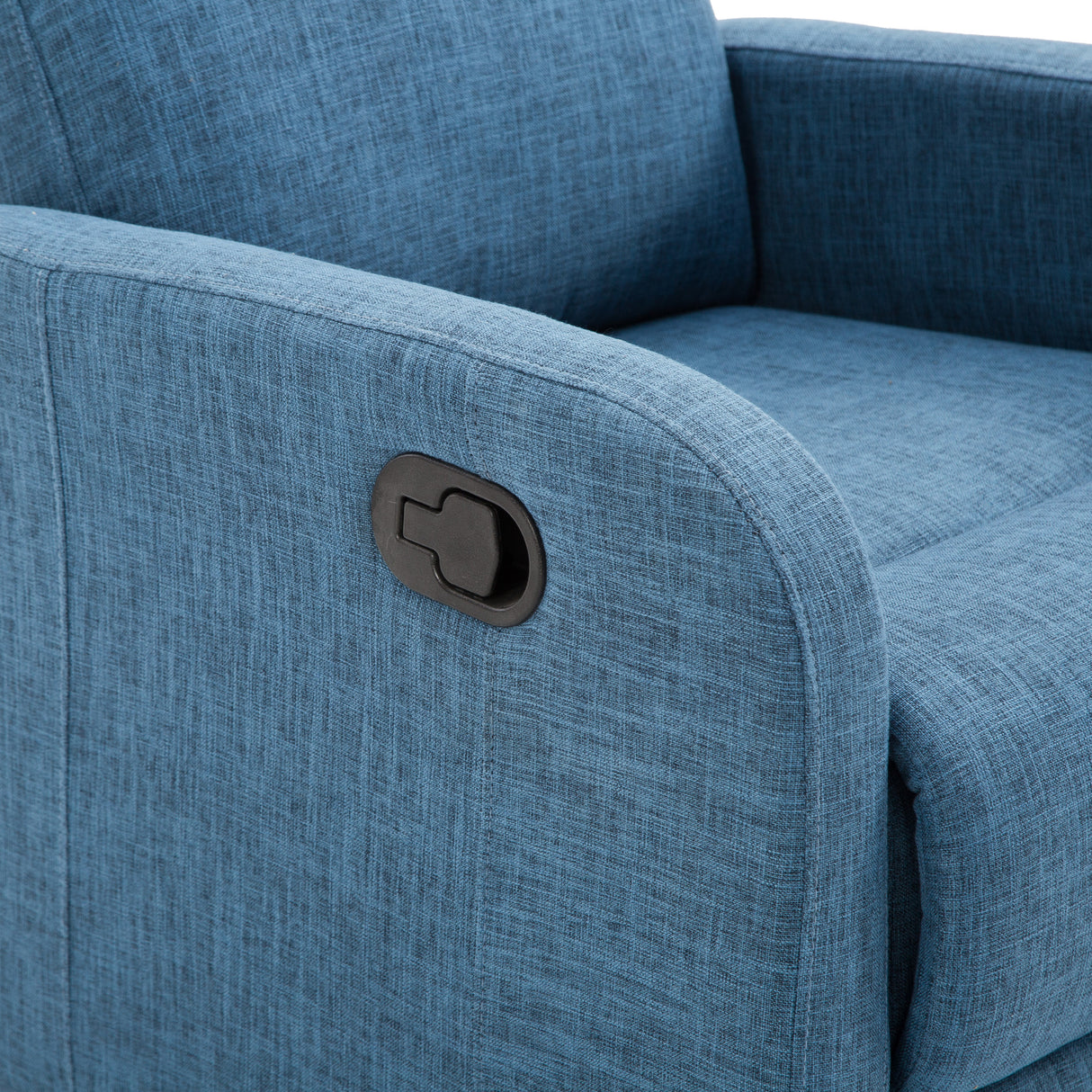 easycomfort easycomfort poltrona relax reclinabile manuale con poggiapiedi portata 125kg tessuto di lino 67 83 107cm blu ean 8055776912165