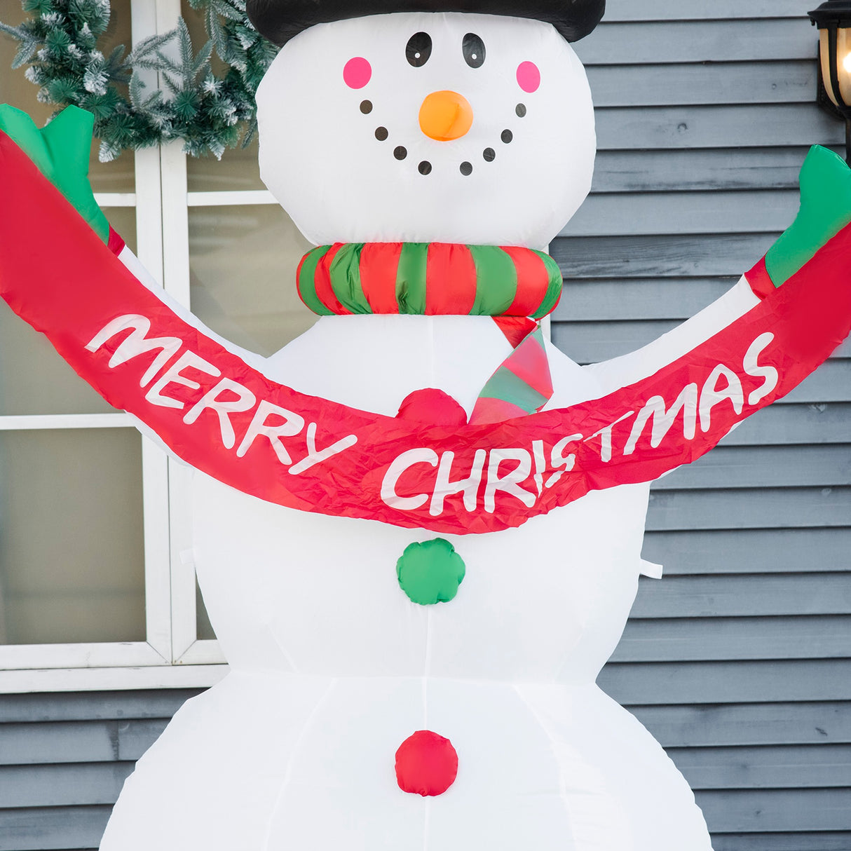 easycomfort easycomfort pupazzo di neve gonfiabile gigante alto 243cm con luci a led decorazione da esterno o giardino