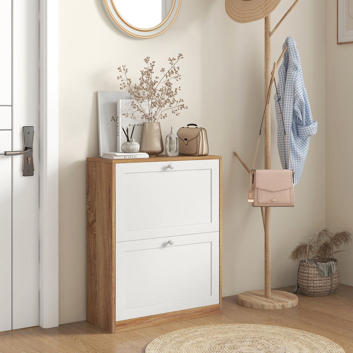 easycomfort easycomfort scarpiera slim con 3 ripiani regolabili a 2 livelli per 12 paia in truciolato e mdf 60x24 5x75 5 cm