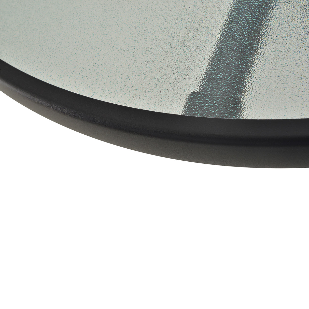 easycomfort easycomfort tavolino da giardino con piano in vetro temperato e foro per ombrellone acciaio 80 x 72 cm nero