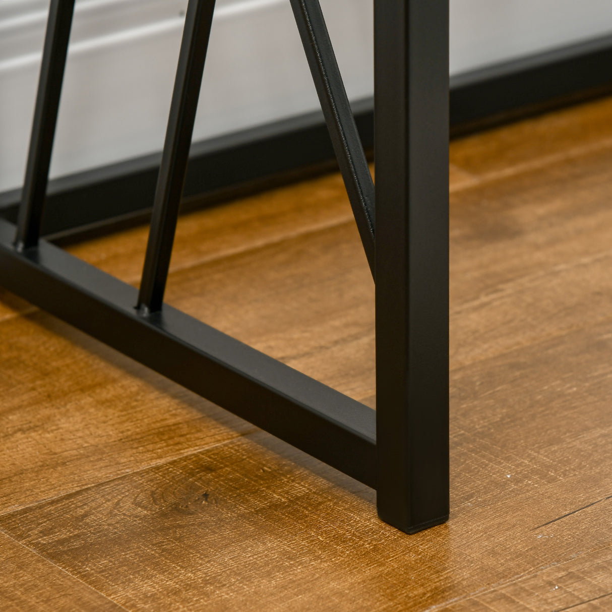 easycomfort easycomfort tavolo consolle da ingresso in stile industriale mobile vintage in acciaio e legno 120x35x75cm marrone