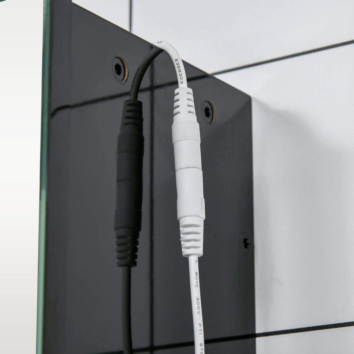 easycomfort easycomfort armadietto con specchio da bagno a parete in mdf con 3 armadietti 3 ripiani e luce led 90x15x65 cm nero