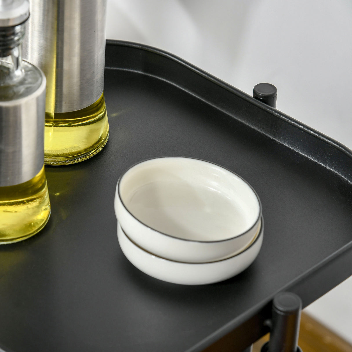 easycomfort easycomfort carrello portavivande con 4 cestelli piano dappoggio e ruote in acciaio e pp 33x33x77 cm