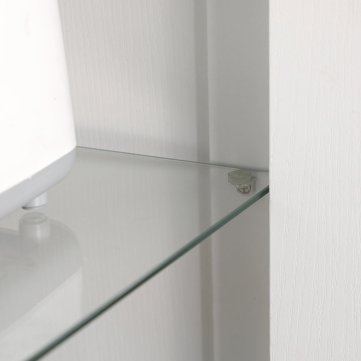 easycomfort easycomfort credenza moderna a 2 ante con mensole regolabili in legno e vetro 76x36x160cm bianco