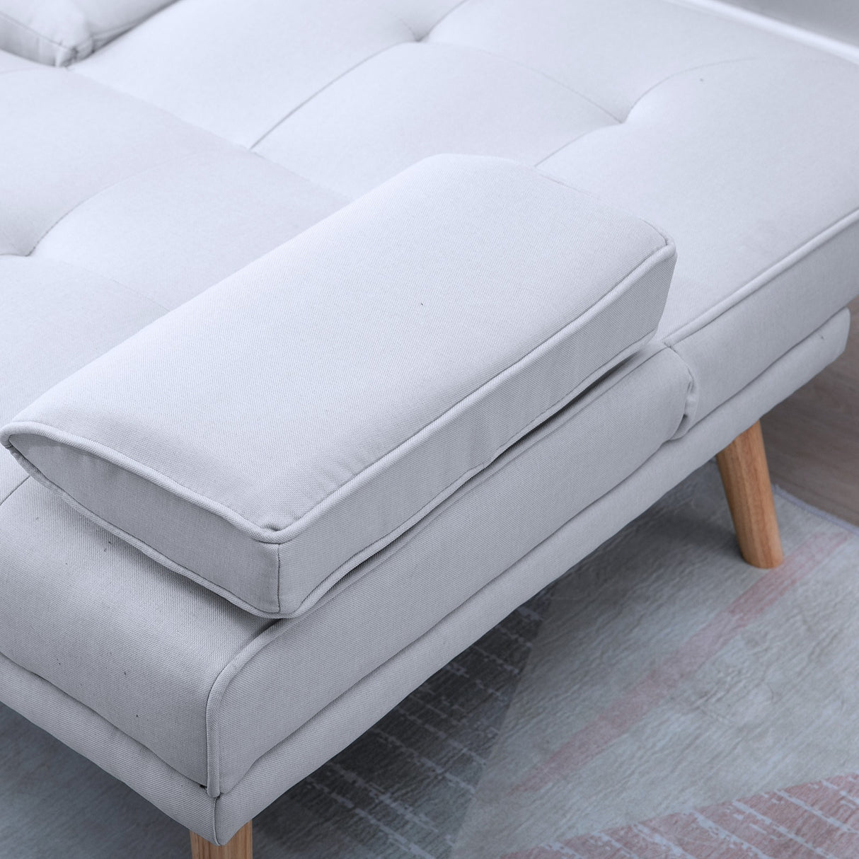 easycomfort easycomfort divano letto 3 posti stile scandinavo reclinabile con tavolino a ribalta 181x77x88 cm grigio ean 8054144132129