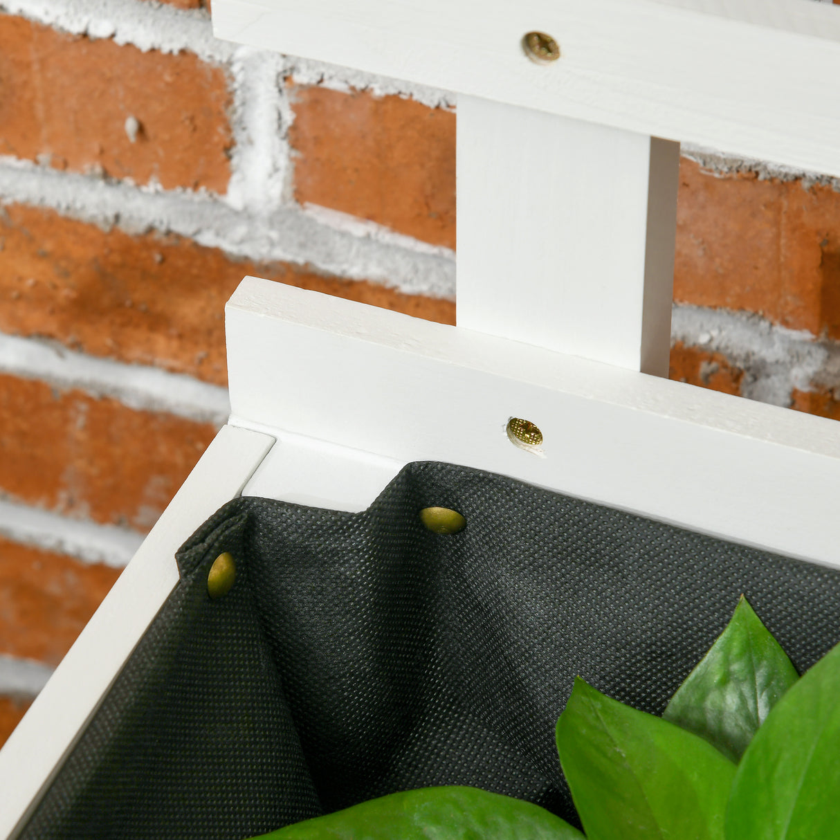 easycomfort easycomfort fioriera verticale con 4 ruote e traliccio per piante rampicanti in legno 76x30x155cm bianco