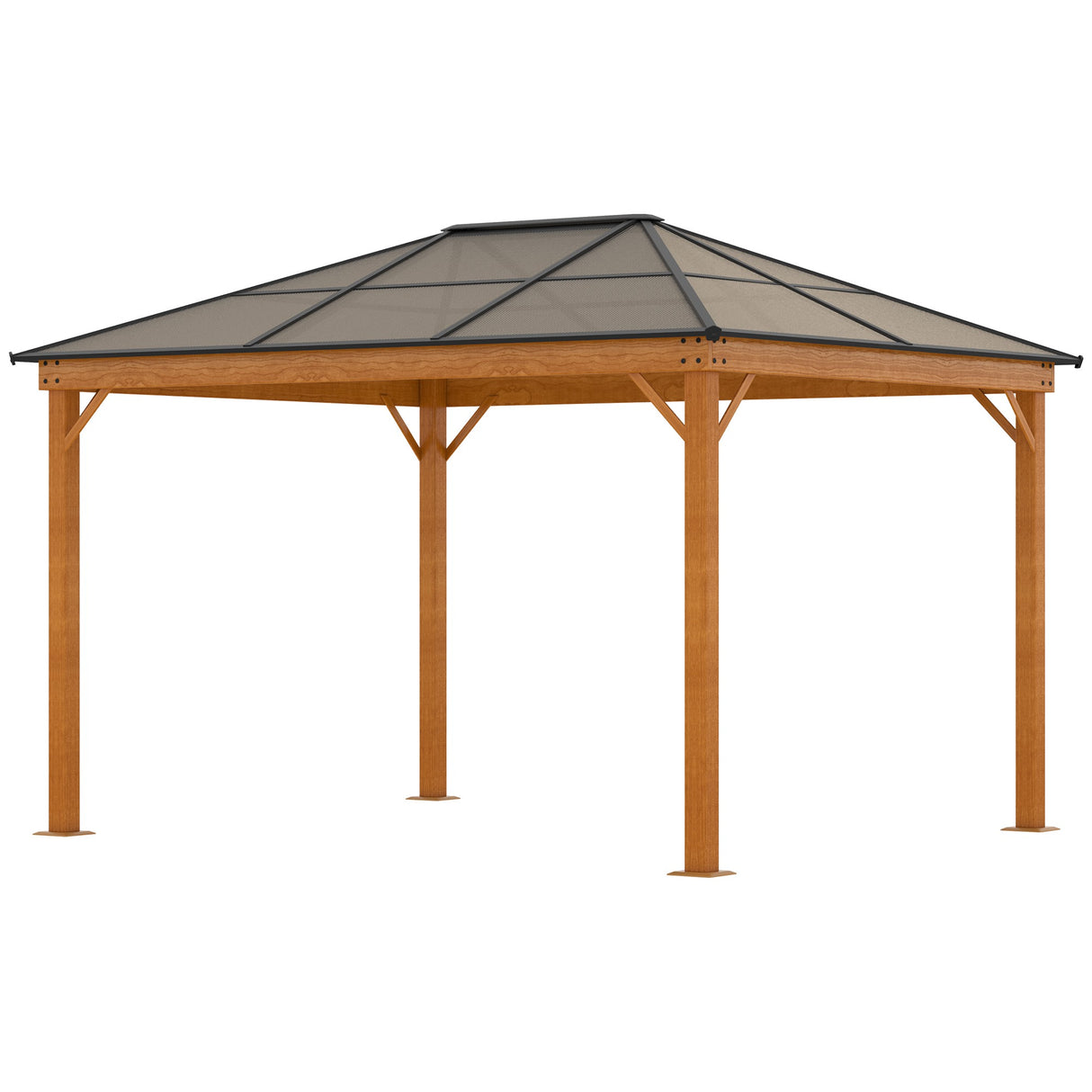 easycomfort easycomfort gazebo da giardino in acciaio alluminio e poliestere con tetto in policarbonato e zanzariere 2 94x3 60x2 67 m
