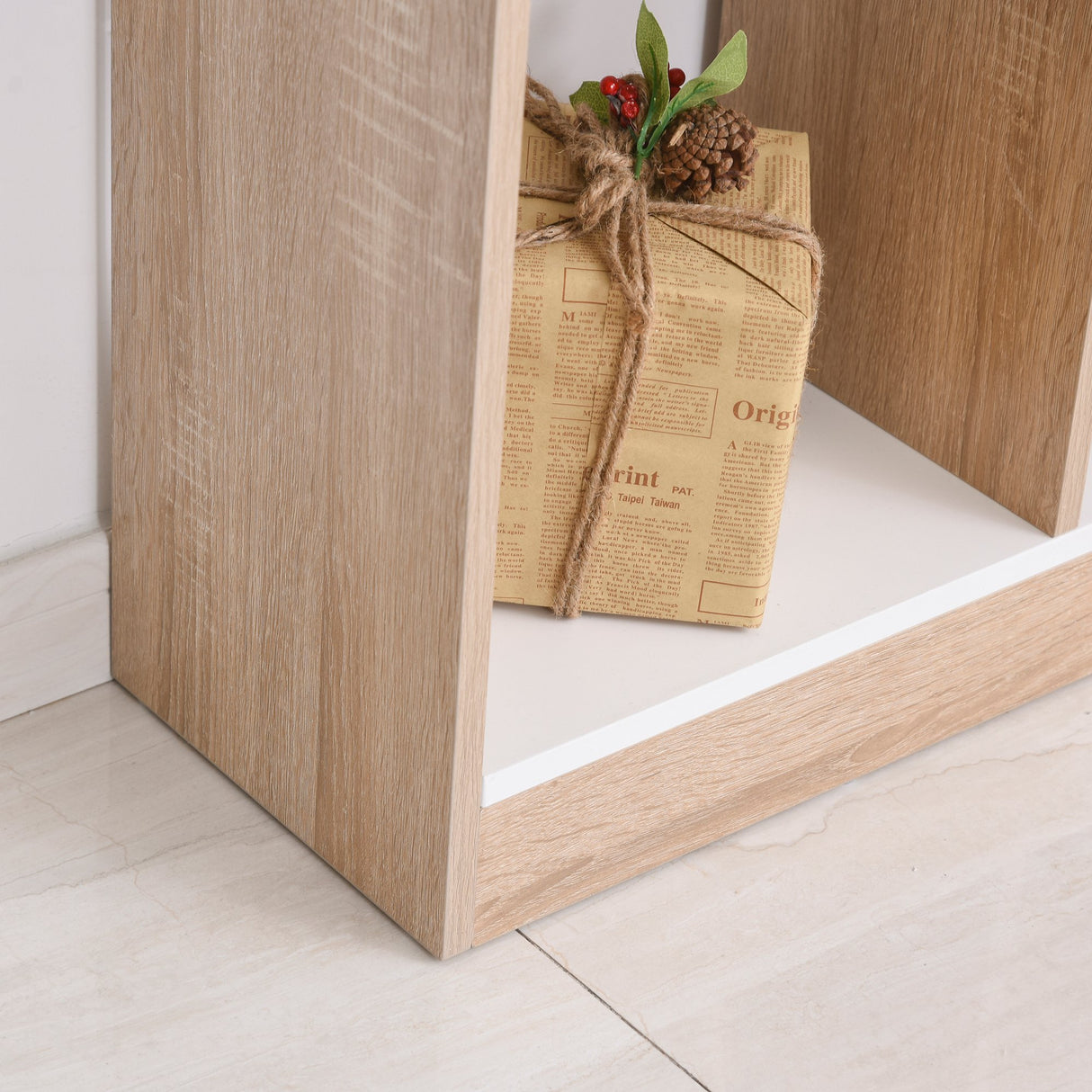 easycomfort easycomfort mobile libreria a 8 ripiani per soggiorno e camera da letto in legno 100x27x124 cm rovere e bianco ean 8054111845847