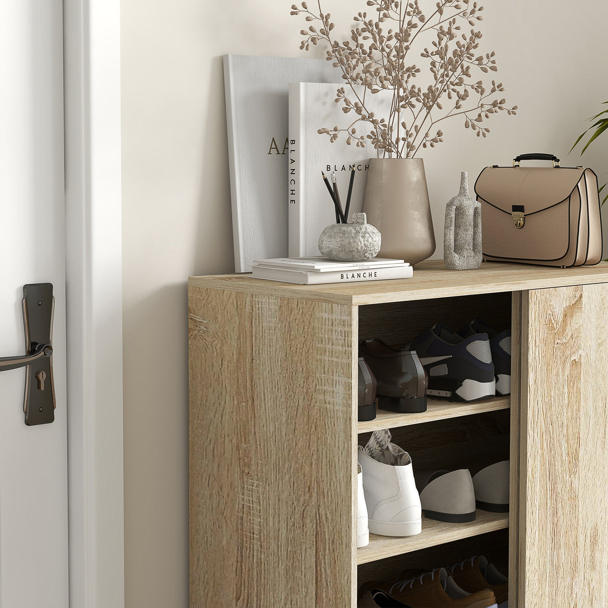 easycomfort easycomfort mobile scarpiera a 4 livelli in truciolato e acciaio con ripiani regolabili max 12 paia 80x40x93 cm