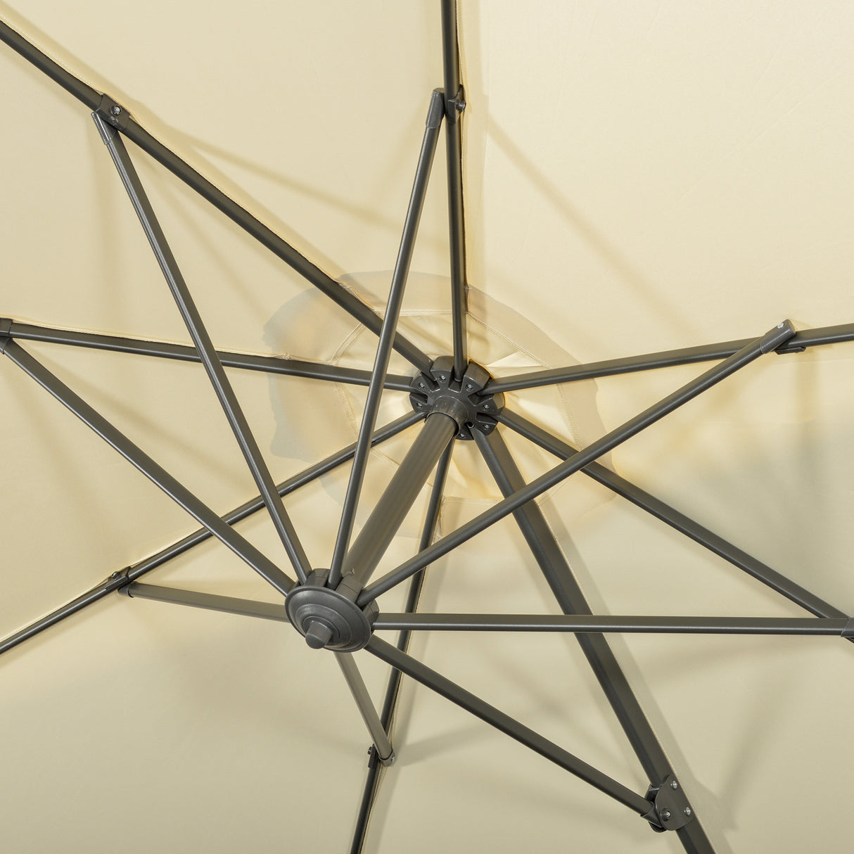 easycomfort easycomfort ombrellone da giardino decentrato 3x2 5 m con angolazione regolabile e girevole a 360 crema