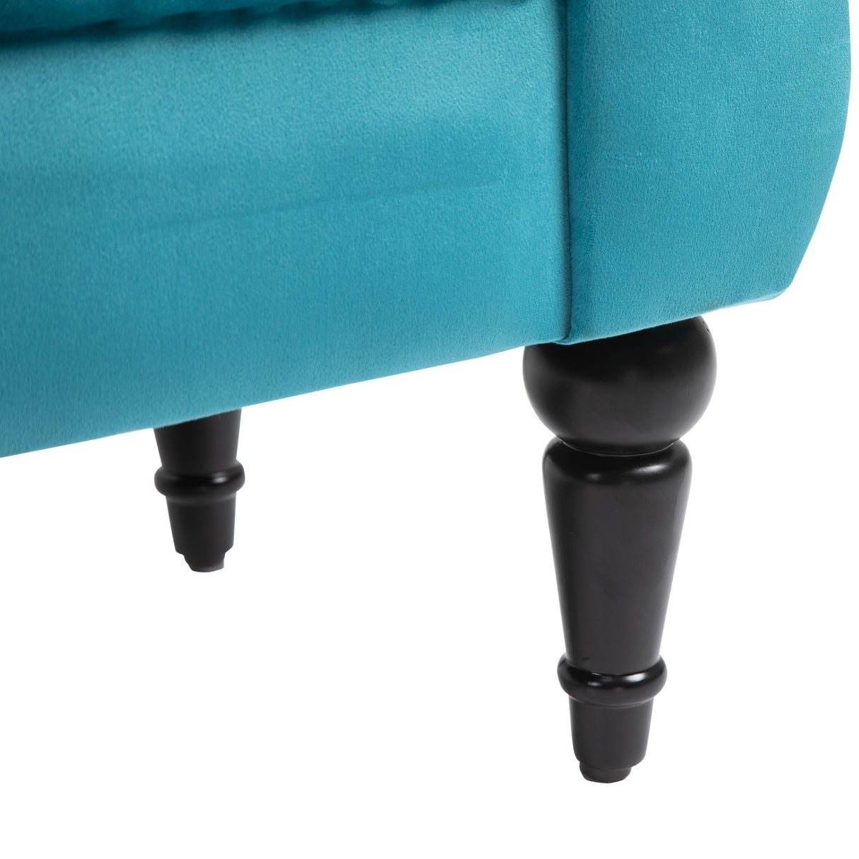 easycomfort easycomfort panca fondoletto in stile vintage struttura in legno e seduta imbottita stile chesterfield azzurra 117 x 40 x 58cm ean 8055776914985