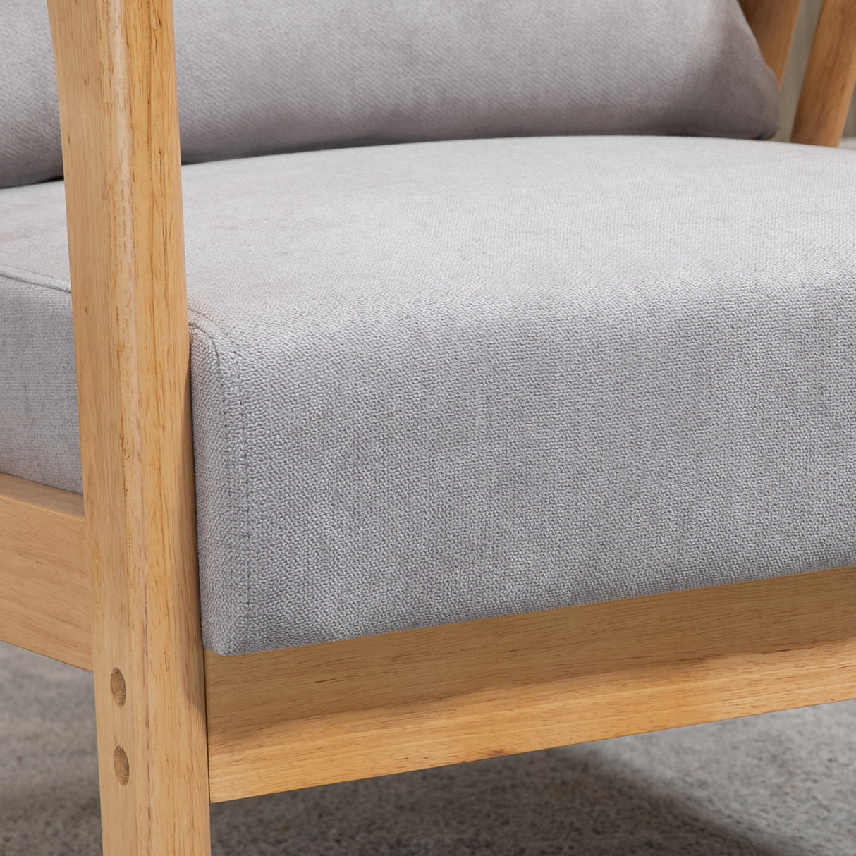 easycomfort easycomfort poltrona moderna con rivestimento vellutato e struttura in legno 68x75x78cm grigio