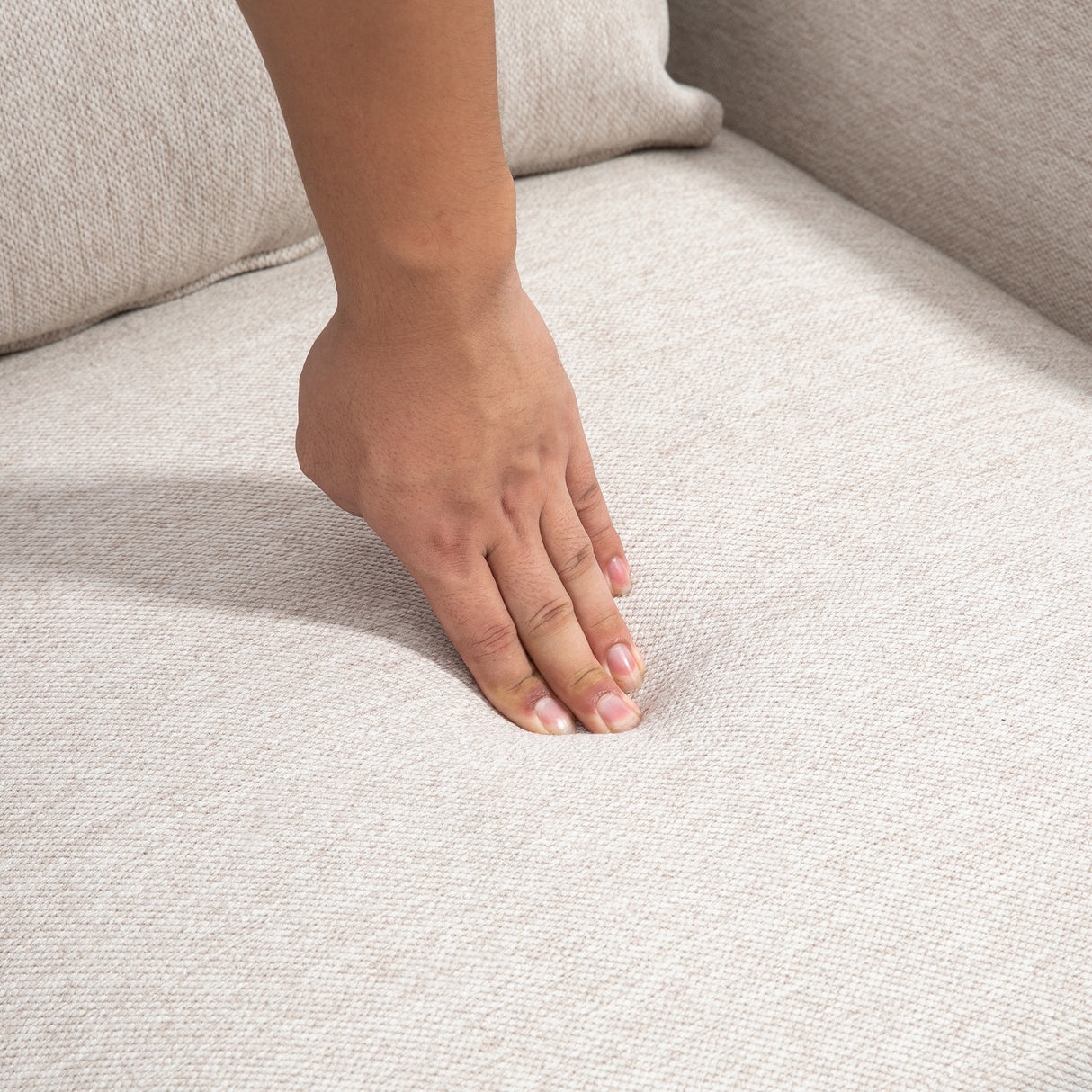 easycomfort easycomfort poltrona moderna darredo con cuscino extra in tessuto effetto lino e acciaio 73x81x82 cm bianco crema