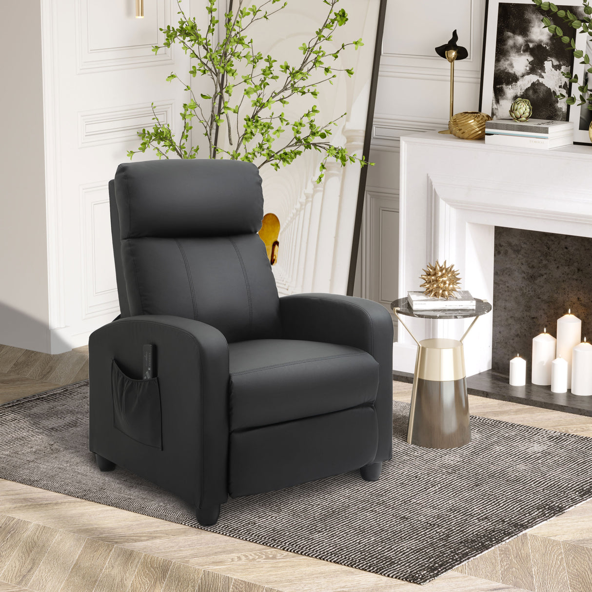 easycomfort easycomfort poltrona relax massaggiante con telecomando e 8 programmi reclinazione e poggiapiedi 68x88x98cm nero