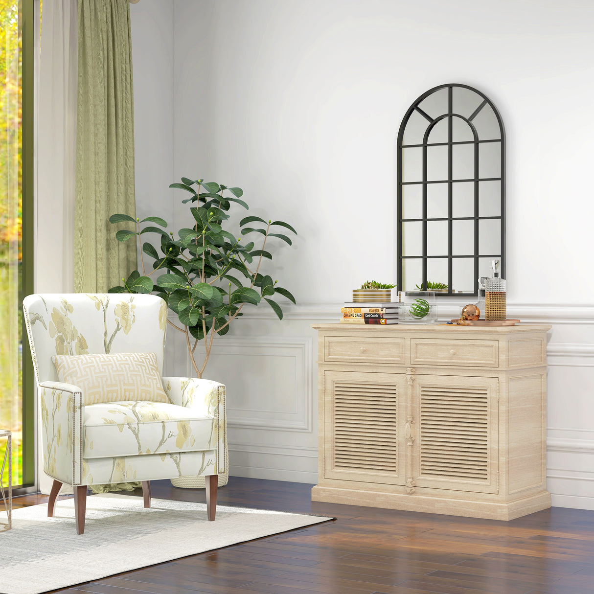 easycomfort easycomfort specchio ad arco per casa e ufficio con montaggio a parete in vetro e metallo 62x2 5x110 cm nero