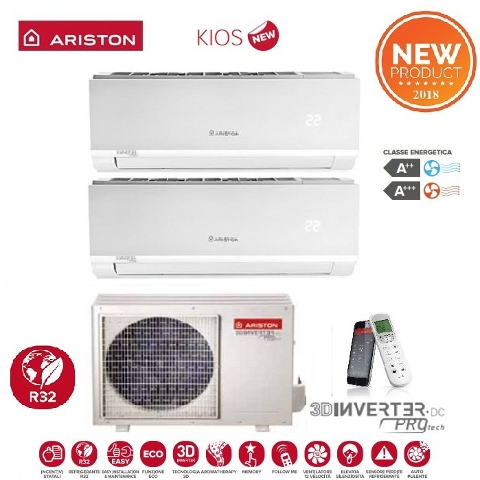 immagine-1-ariston-climatizzatore-condizionatore-ariston-dual-split-inverter-serie-kios-99-con-dual-50-xd0-o-r-32-wi-fi-optional-90009000-btu-ean-8059657006837